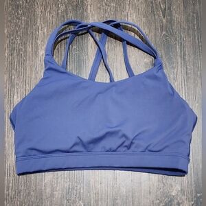 Women's Blue Strappy Sports Bra